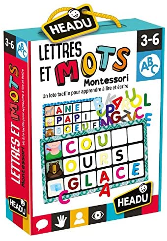 Lettres Et Motts Montessori Un Lotto tactille Poru Apprendrie A Lire Et Ecrire A Learning Game of Spelling, Reading and Writing by Headu