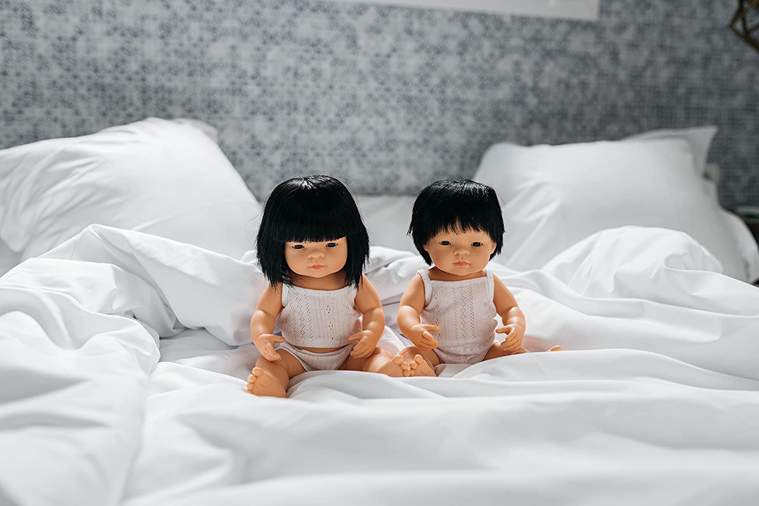 Soft Body Black Hair Baby Doll Boy Asian Anatomically Correct Fully Articulated Posable in Size of 15"