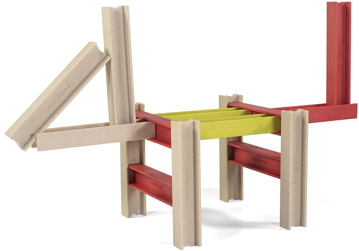 Miniland Educational - ECO Beams Building Set - STEM - Construcion Set - Ecofriendly - Wood Plastic Composition
