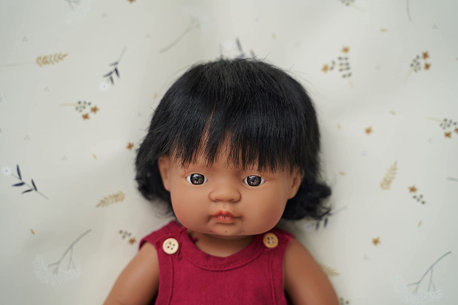 Soft Body Black Hair Baby Doll Girl Hispanic Anatomically Correct Fully Articulated Posable in Size of 15"