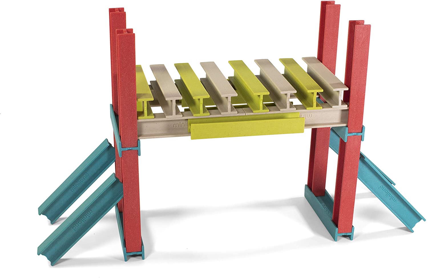 Miniland Educational - ECO Beams Building Set - STEM - Construcion Set - Ecofriendly - Wood Plastic Composition