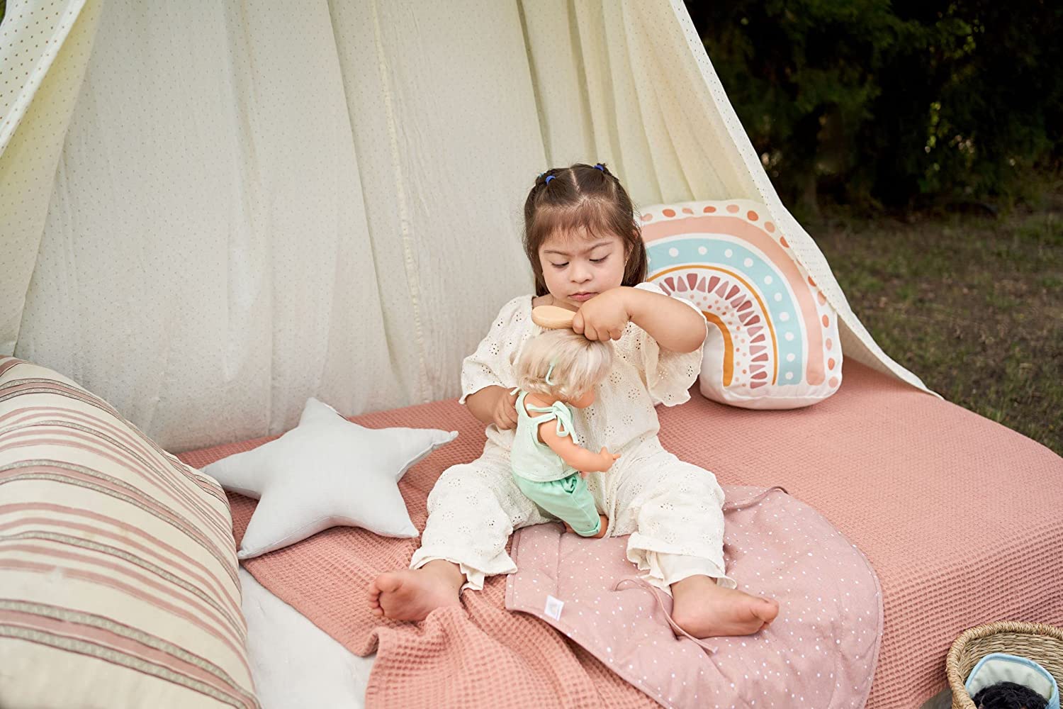 Soft Body Blond Hair Baby Doll Girl Caucasian Anatomically Correct Fully Articulated Posable in Size of 15"