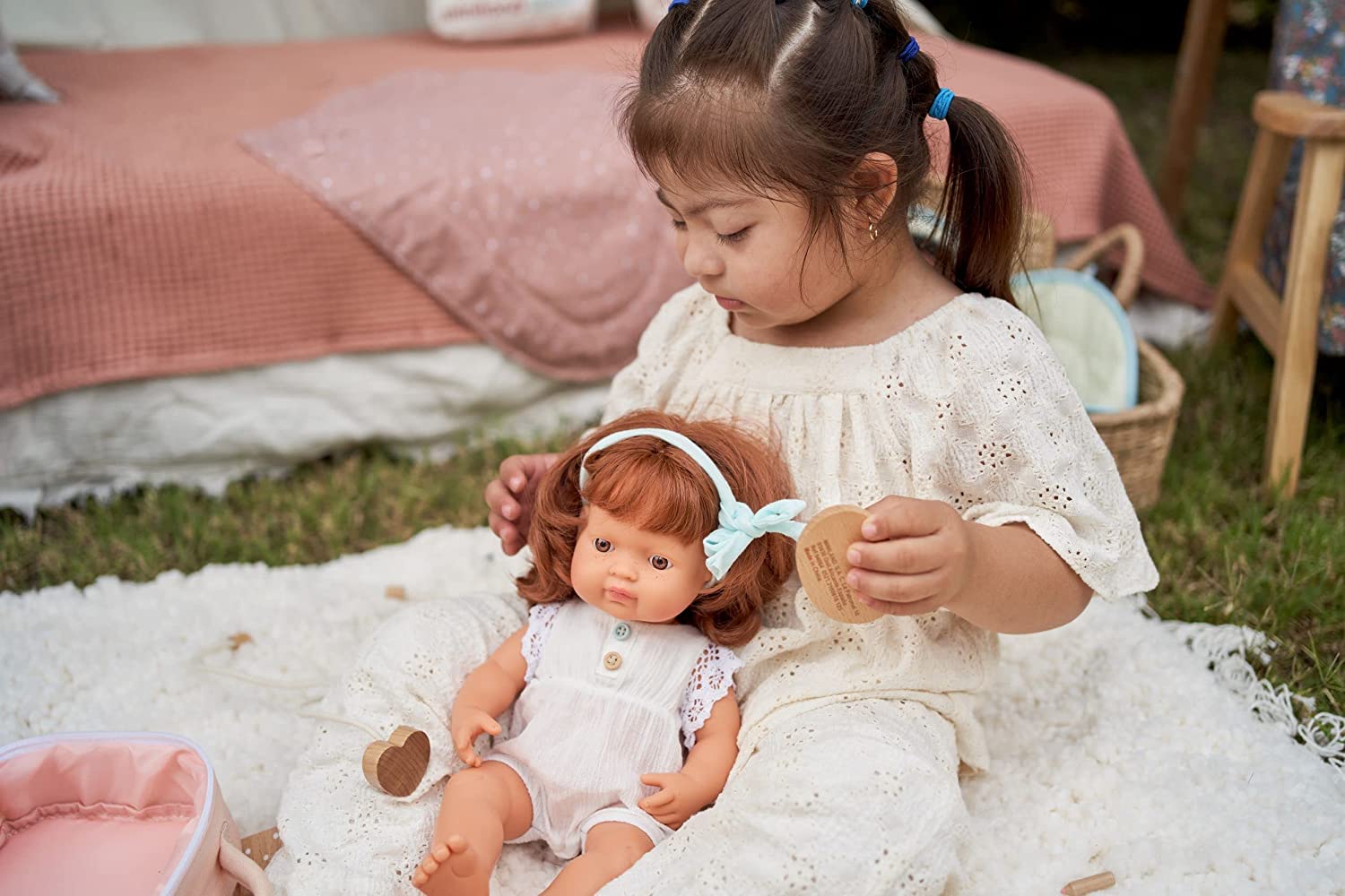 Soft Body Red Hair Baby Doll Girl Caucasian Anatomically Correct Fully Articulated Posable in Size of 15"