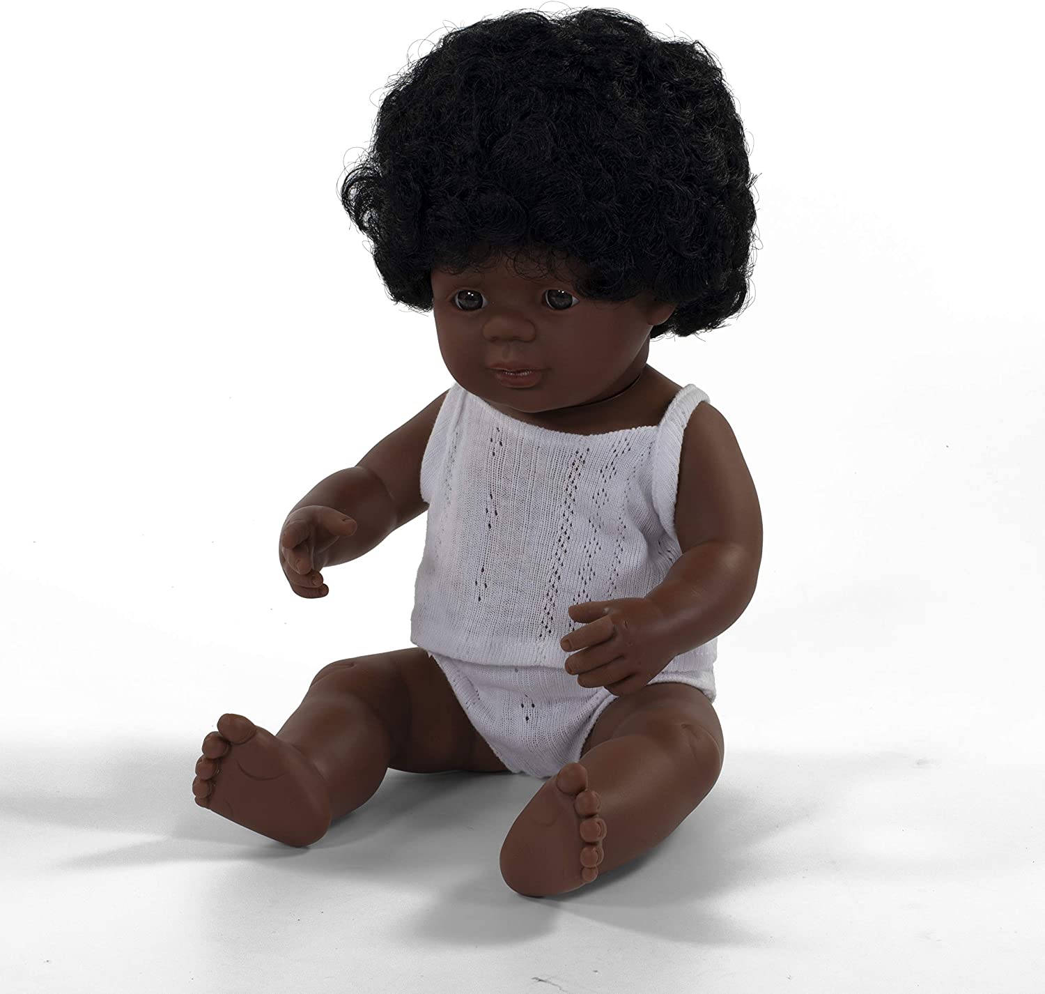 Soft Body Black Hair Baby Doll Girl African American Anatomically Correct Fully Articulated Posable in Size of 15"