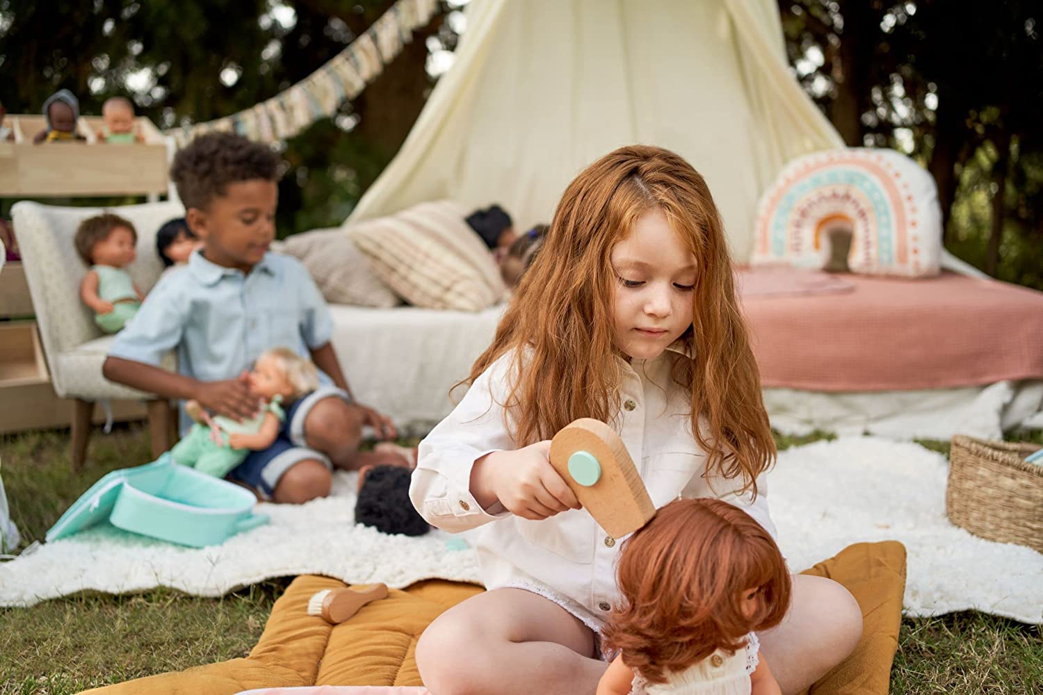Soft Body Red Hair Baby Doll Girl Caucasian Anatomically Correct Fully Articulated Posable in Size of 15"