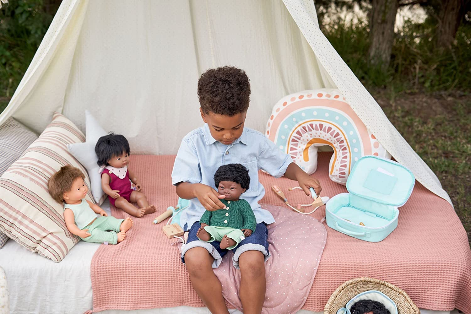 Soft Body Black Hair Down Syndrome Baby Doll Boy African Anatomically Correct Fully Articulated Posable in Size of 15"