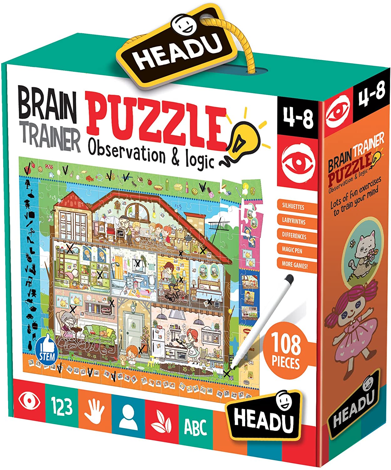 Brain-Trainer Educational Puzzle & Children's Development Game 108 Pcs. for KsmToys by Heady