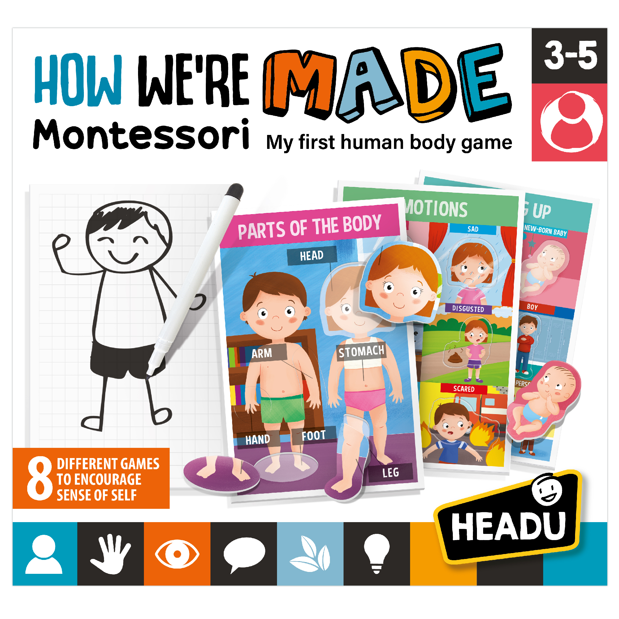 How are we Made My First Game About The Human Body Designed with Montessori Concept for Ksmtoys by Headu