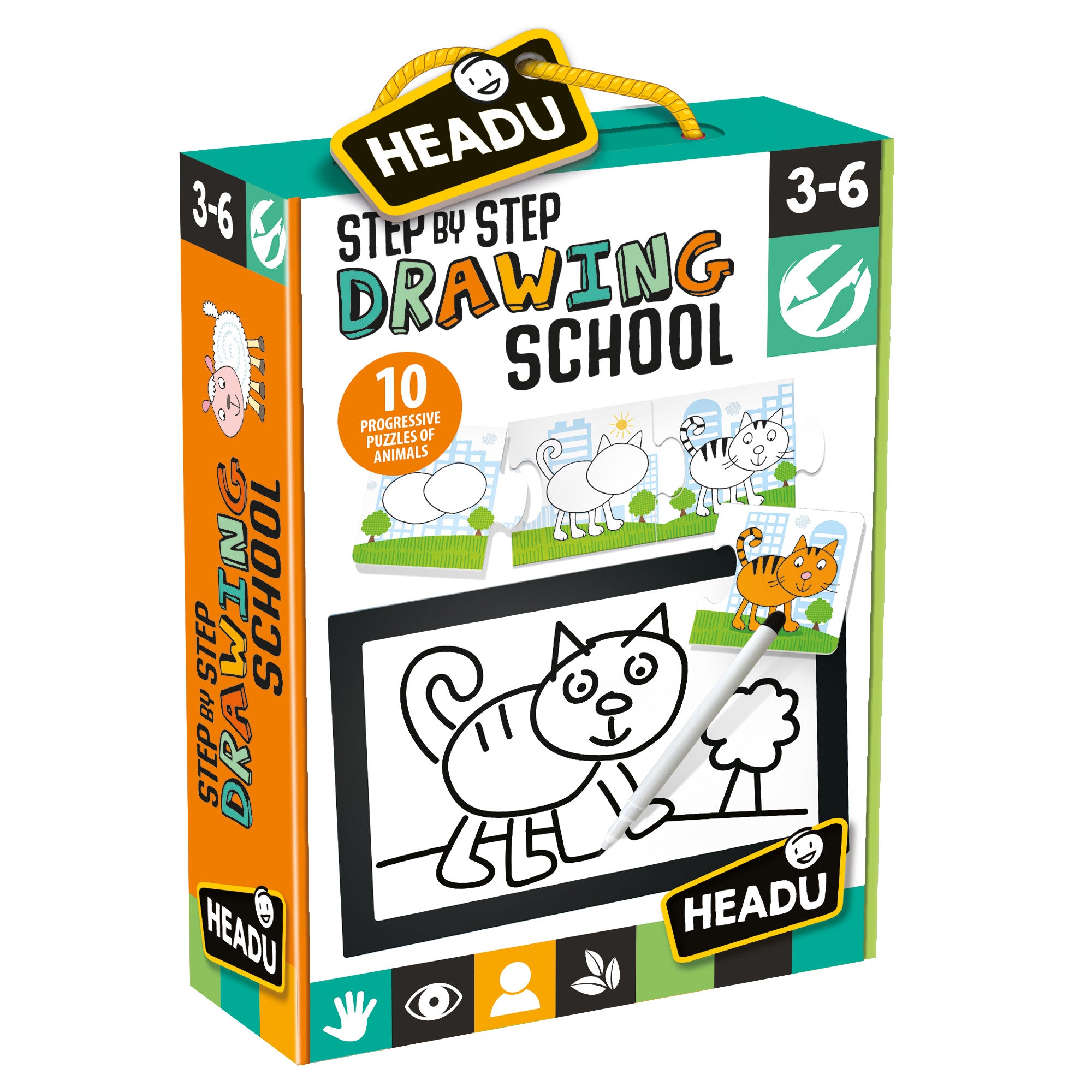 Easy to Follow Learn & Draw Simple Animals Step by Step Drawing Kit for Children for KsmToys by Headu
